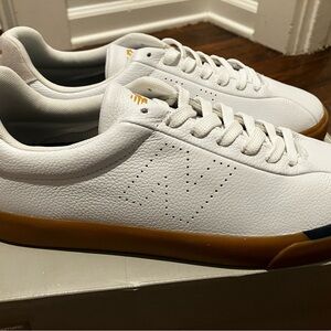 New Balance Numeric 22 White/Brown Sneakers with Gum Sole